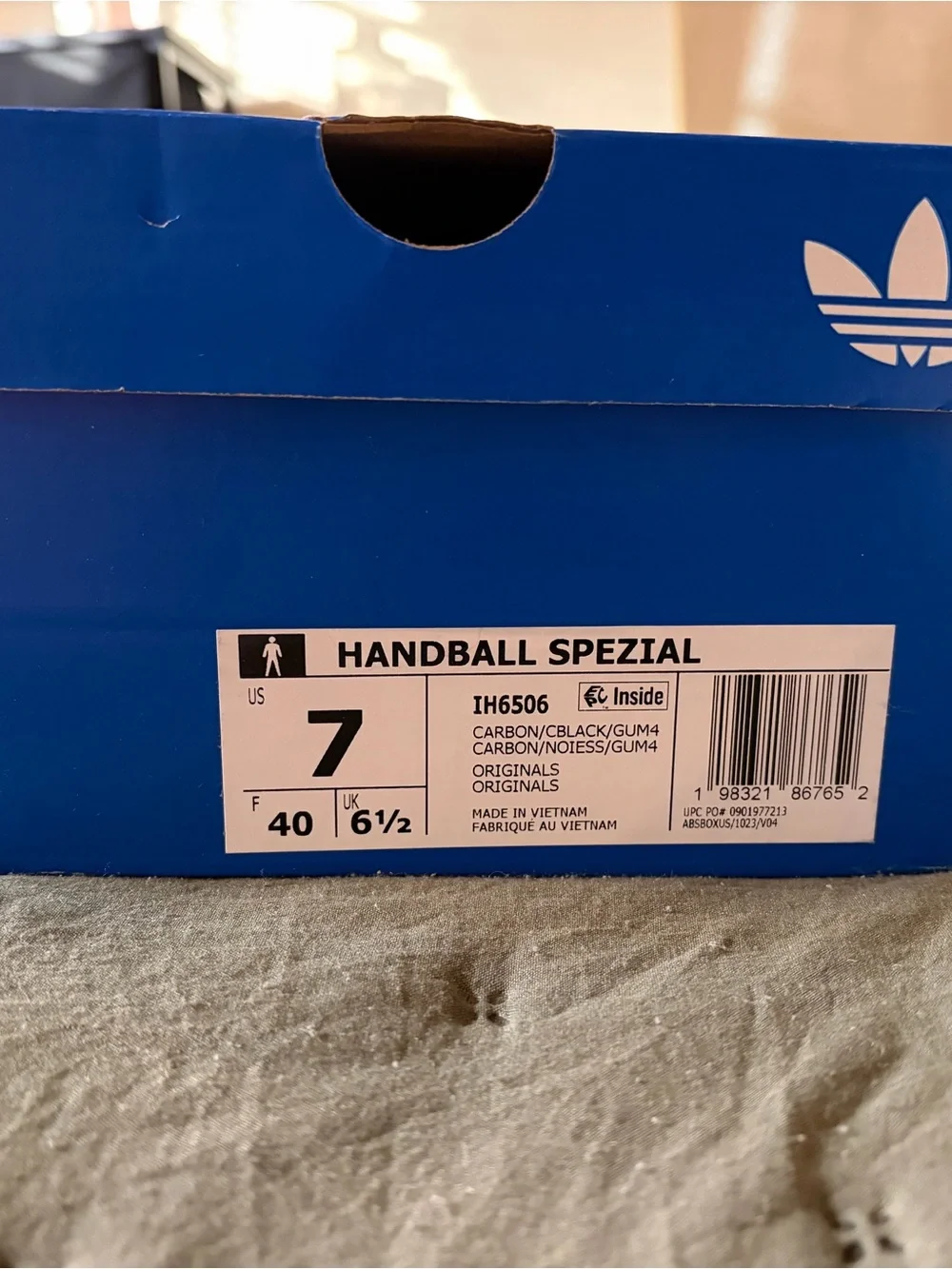 Adidas Spezial Gray Suede Sneakers with Black Stripes and Gum Sole size 7 US